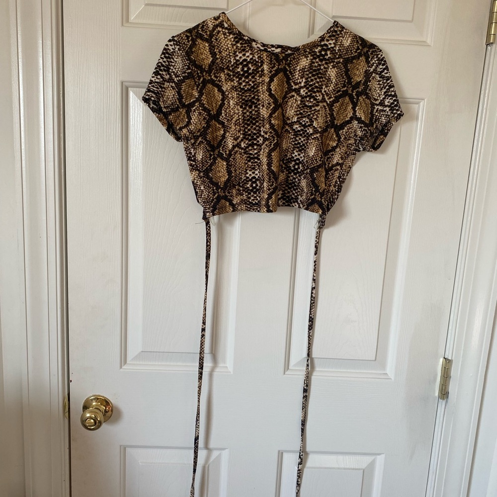 Snake Print Crop Top